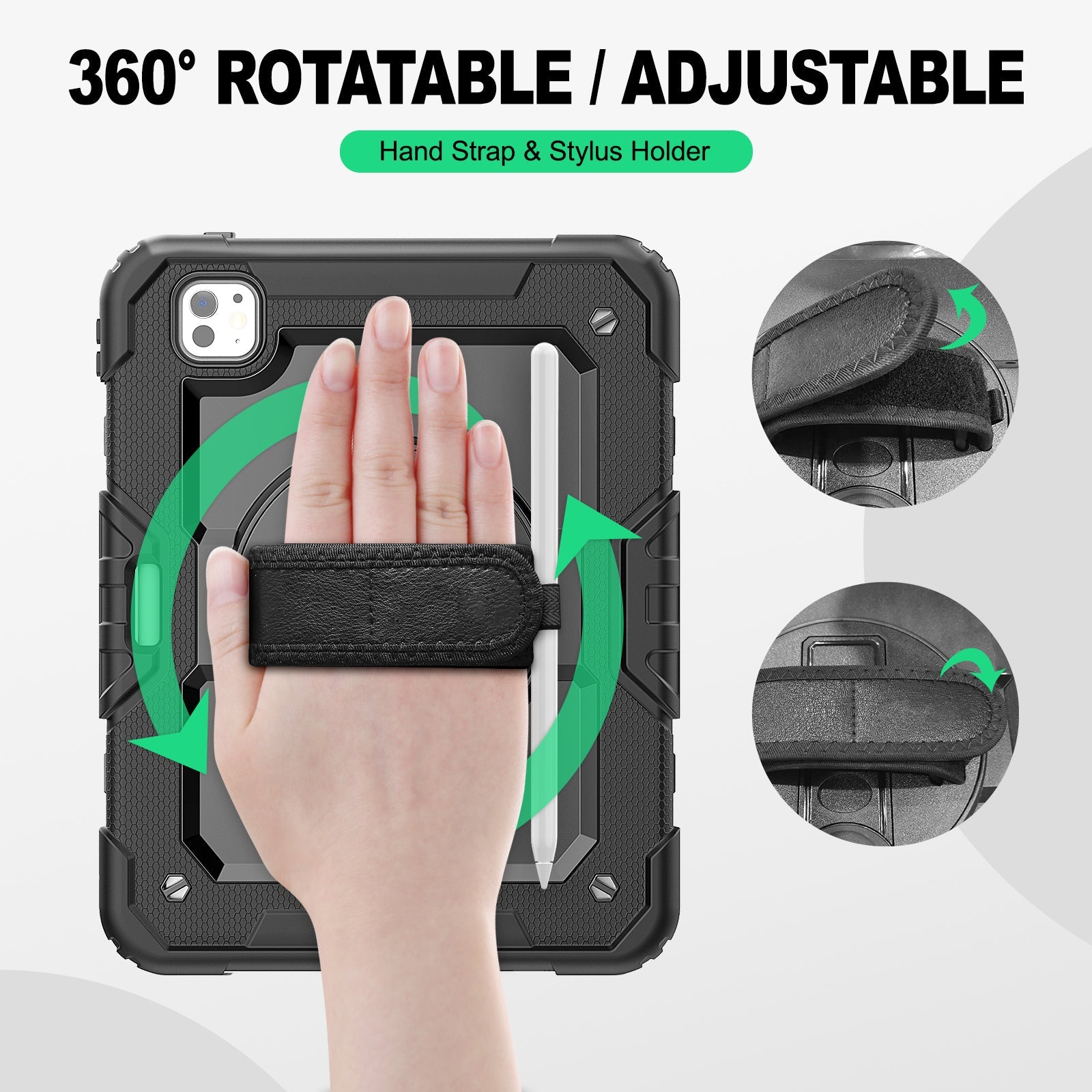 SEYMAC iPad Pro 11 Inch Case (M4) (2024)-Silicone-S Series-Black-SEYMAC