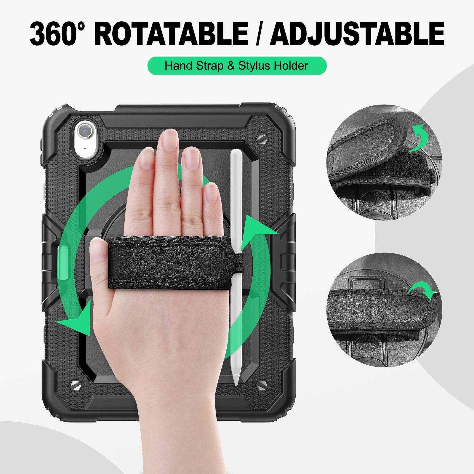 SEYMAC iPad Air 11 Inch Case (M2/M3) (2024/2025)-Silicone-S Series-Black-SEYMAC