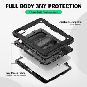 SEYMAC iPad Pro 11 Inch Case (M4) (2024)-Silicone-S Series-Black-SEYMAC