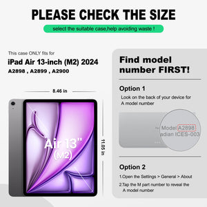 SEYMAC iPad Air 13 Inch Case (M2/M3) (2024/2025)-Silicone-S Series-Black-SEYMAC