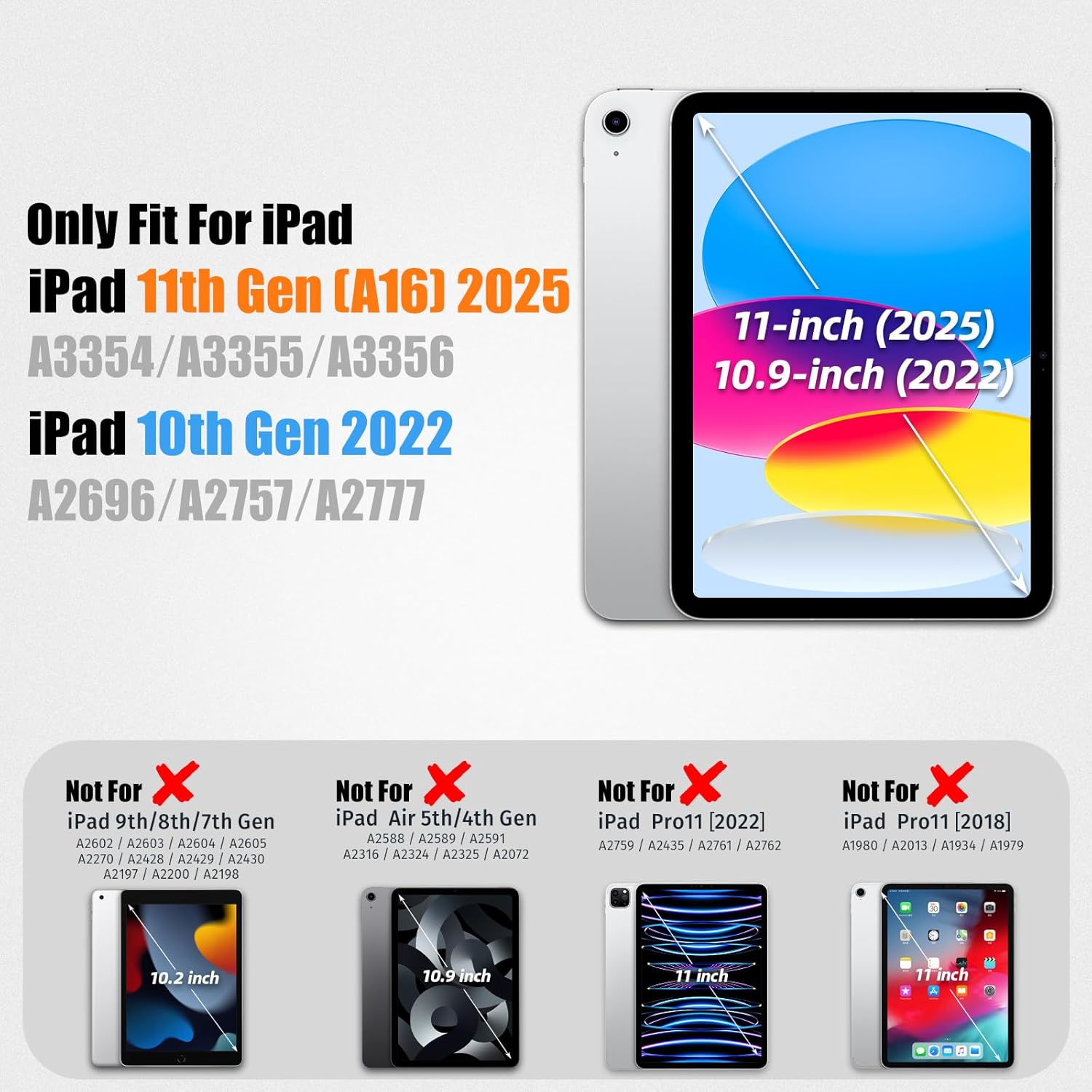 SEYMAC stock Case for iPad (A16) 11th/10th Generation 11''/10.9'' 2025/2022