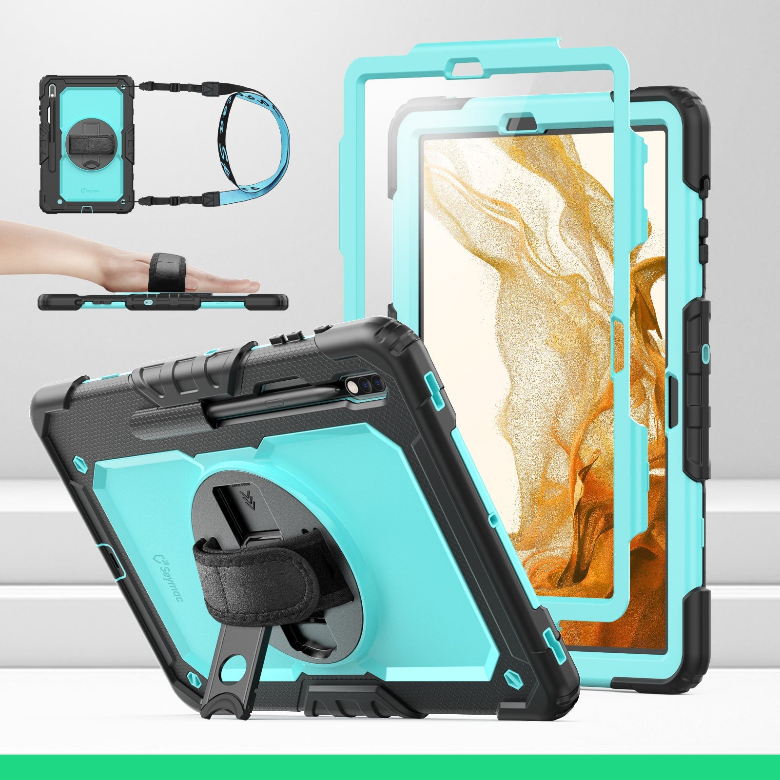 SEYMAC Galaxy Tab S7 Plus/S7 FE 12.4 Inch Case (2020/2021)-Silicone-S Series-SEYMAC